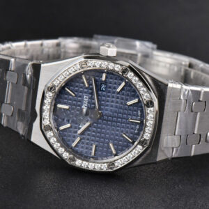 Royal Oak Ladies 33mm 8F Diamond Blue Dial SS Bracelet Swiss Quartz - Image 28