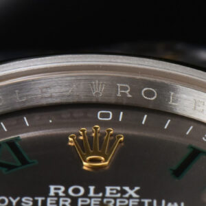 DateJust 36MM YG/SS BPF Smooth Wimbledon Gray Dial Green Marker Jubilee Bracelet A2824 - Image 11