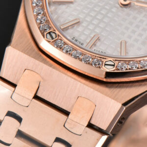 Royal Oak Ladies 33mm RG 8F Diamond White Dial RG Bracelet Swiss Quartz - Image 11