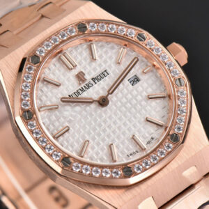 Royal Oak Ladies 33mm RG 8F Diamond White Dial RG Bracelet Swiss Quartz - Image 13