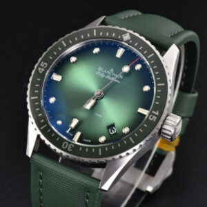 Fifty Fathoms Bathyscaphe 43mm GF Ceramic Green Dial Green Sail-Canvas Strap A1315 - Image 16