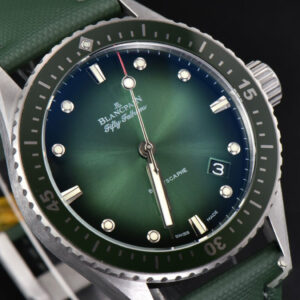 Fifty Fathoms Bathyscaphe 43mm GF Ceramic Green Dial Green Sail-Canvas Strap A1315 - Image 24