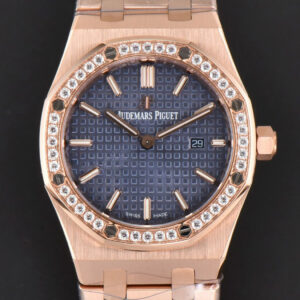Royal Oak Ladies 33mm RG 8F Diamond Blue Dial RG Bracelet Swiss Quartz