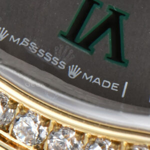 DateJust 36MM YG/SS Diamond BPF Wimbledon Gray Dial Green Roma Marker Oyster Bracelet A2824 - Image 8