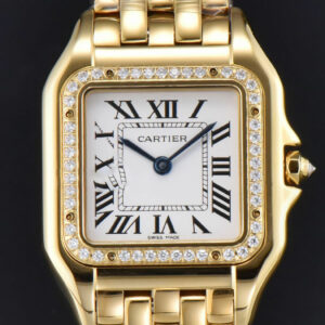 Panthère Secrete Ladies 27mm YG BVF White Dial Diamond Bezel RG Bracelet Ronda Quartz