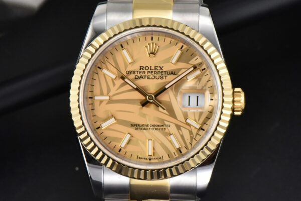 DateJust 36MM YG/SS BPF YG Palm Dial Oyster Bracelet A2824
