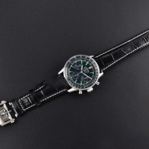 Navitimer B01 43mm BLSF Green Dial Black Leather Strap A7750 - Image 10
