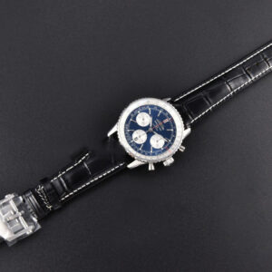 Navitimer B01 43mm BLSF Blue Dial White Subdial Black Leather Strap A7750 - Image 10