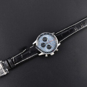 Navitimer B01 43mm BLSF Ice Blue Dial Black Subdial Black Leather Strap A7750 - Image 14