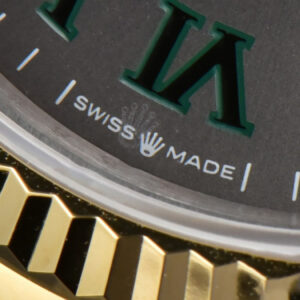 DateJust 36MM YG/SS BPF Wimbledom Gray Dial Green Roma Marker Oyster Bracelet 2824 - Image 8