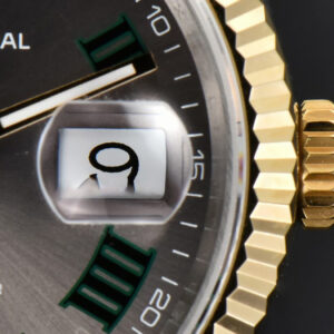 DateJust 36MM YG/SS BPF Wimbledom Gray Dial Green Roma Marker Oyster Bracelet 2824 - Image 9