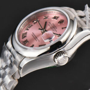 DateJust 28MM Ladies WF Smooth Bezel Pink Dial Roma Marker Jubilee Bracelet A2236 - Image 9
