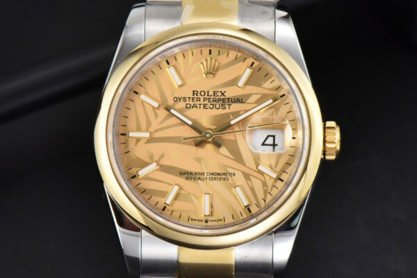 DateJust 36MM YG/SS BPF Smooth YG Palm Dial Oyster Bracelet A2824