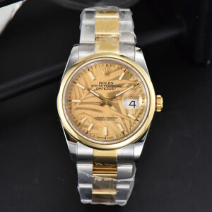 DateJust 36MM YG/SS BPF Smooth YG Palm Dial Oyster Bracelet A2824 - Image 3