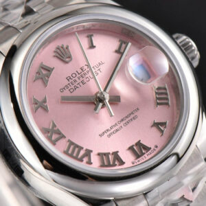 DateJust 28MM Ladies WF Smooth Bezel Pink Dial Roma Marker Jubilee Bracelet A2236 - Image 11