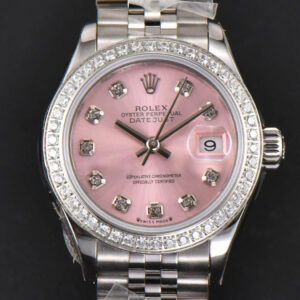 DateJust 28MM Ladies WF Diamond Pink Dial Diamond Marker Jubilee Bracelet A2236