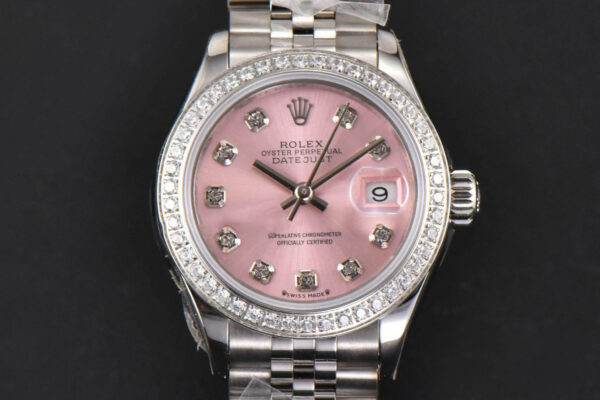 DateJust 28MM Ladies WF Diamond Pink Dial Diamond Marker Jubilee Bracelet A2236
