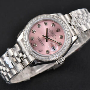 DateJust 28MM Ladies WF Diamond Pink Dial Diamond Marker Jubilee Bracelet A2236 - Image 2