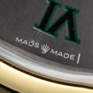 DateJust 36MM YG/SS BPF Smooth Wimbledom Gray Dial Green Roma Marker Oyster Bracelet 2824 - Image 9