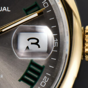DateJust 36MM YG/SS BPF Smooth Wimbledom Gray Dial Green Roma Marker Oyster Bracelet 2824 - Image 10