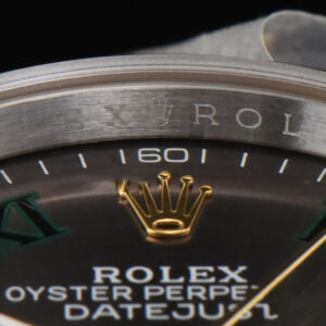 DateJust 36MM YG/SS BPF Smooth Wimbledom Gray Dial Green Roma Marker Oyster Bracelet 2824 - Image 14