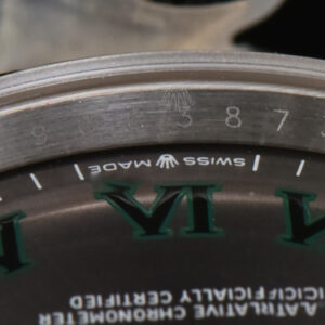 DateJust 36MM YG/SS BPF Smooth Wimbledom Gray Dial Green Roma Marker Oyster Bracelet 2824 - Image 15