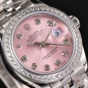 DateJust 28MM Ladies WF Diamond Pink Dial Diamond Marker Jubilee Bracelet A2236 - Image 11