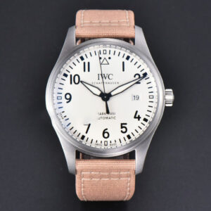 Mark XVIII IWC327017 V7F 40MM White Dial Beige Leather Strap V7F A2892 - Image 12