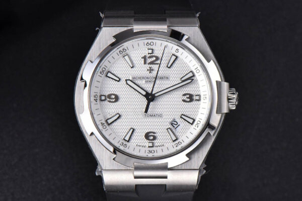 Overseas 47040 MKF 42MM White Textured Dial Rubber Strap 9015