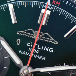 Navitimer B01 43mm BLSF Green Dial Black Leather Strap A7750 - Image 13