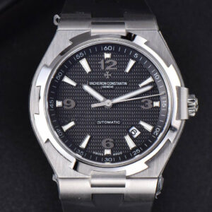 Overseas 47040 MKF 42MM Black Textured Dial Rubber Strap 9015