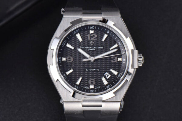 Overseas 47040 MKF 42MM Black Textured Dial Rubber Strap 9015