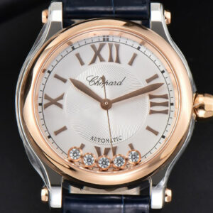 Happy Sport Automatic RG/SS 33mm HWF White Dial Blue Leather Starp A2892