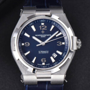 Overseas 47040 MKF 42MM Blue Dial Leather Strap 9015