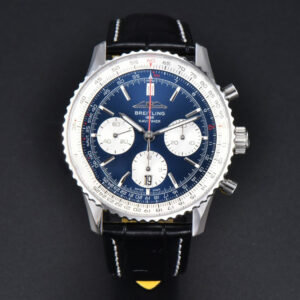 Navitimer B01 43mm BLSF Blue Dial White Subdial Black Leather Strap A7750 - Image 12