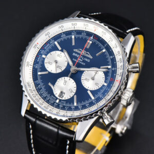 Navitimer B01 43mm BLSF Blue Dial White Subdial Black Leather Strap A7750 - Image 13