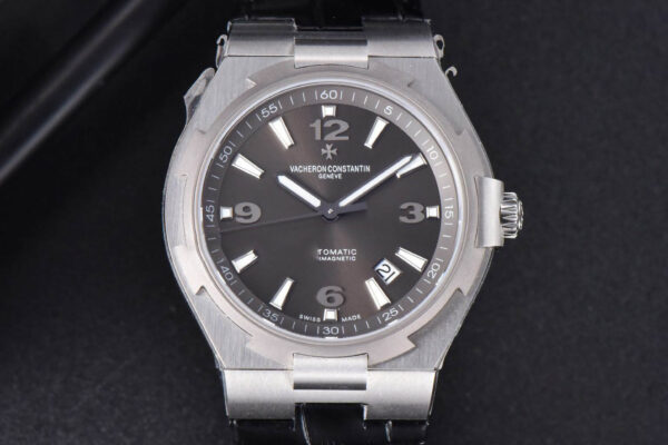 Overseas 47040 MKF 42MM Gray Dial Leather Strap 9015