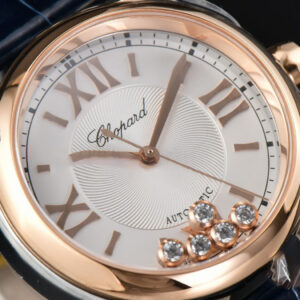 Happy Sport Automatic RG/SS 33mm HWF White Dial Blue Leather Starp A2892 - Image 13