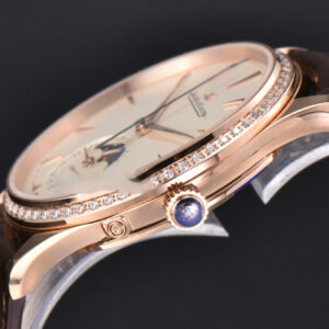 Master Ultra Thin Moonphase 1362501 APSF 39MM RG Diamond White Dial Brown Leather Strap SA925 - Image 3