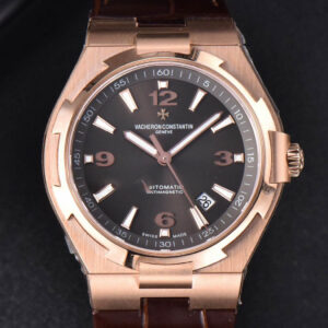 Overseas 47040 MKF 42MM RG Brown Dial Rubber Strap 9015
