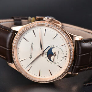 Master Ultra Thin Moonphase 1362501 APSF 39MM RG Diamond White Dial Brown Leather Strap SA925 - Image 5