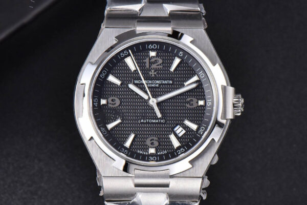 Overseas 47040 MKF 42MM Black Textured Dial SS Bracelet 9015