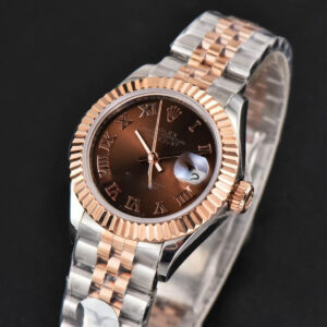 DateJust 28MM Ladies WF RG/SS Brown Dial Roma Marker Jubilee Bracelet A2236 - Image 2