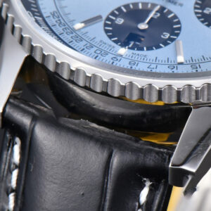 Navitimer B01 43mm BLSF Ice Blue Dial Black Subdial Black Leather Strap A7750 - Image 23
