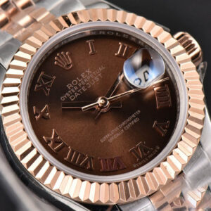DateJust 28MM Ladies WF RG/SS Brown Dial Roma Marker Jubilee Bracelet A2236 - Image 9