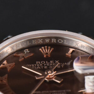 DateJust 28MM Ladies WF RG/SS Brown Dial Roma Marker Jubilee Bracelet A2236 - Image 10