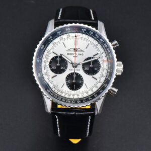 Navitimer B01 43mm BLSF Silver Dial Black Subdial Black Leather Strap A7750 - Image 16