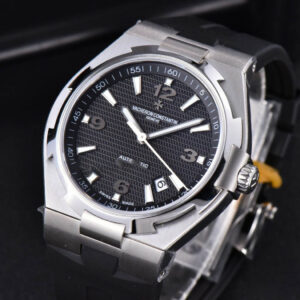 Overseas 47040 MKF 42MM Black Textured Dial Rubber Strap 9015 - Image 4