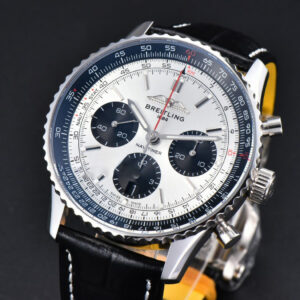 Navitimer B01 43mm BLSF Silver Dial Black Subdial Black Leather Strap A7750 - Image 17