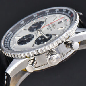 Navitimer B01 43mm BLSF Silver Dial Black Subdial Black Leather Strap A7750 - Image 24
